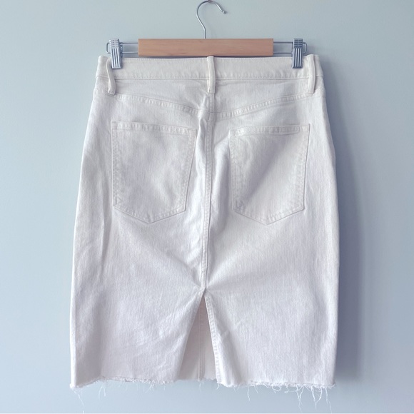 Banana Republic white jean button-fly pencil skirt - Picture 2 of 5